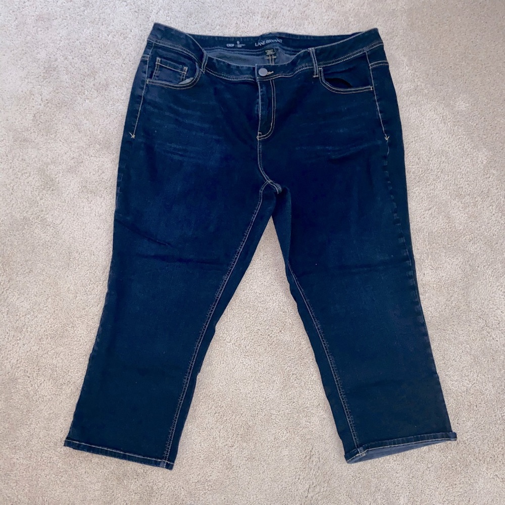 Dark denim crop jeans